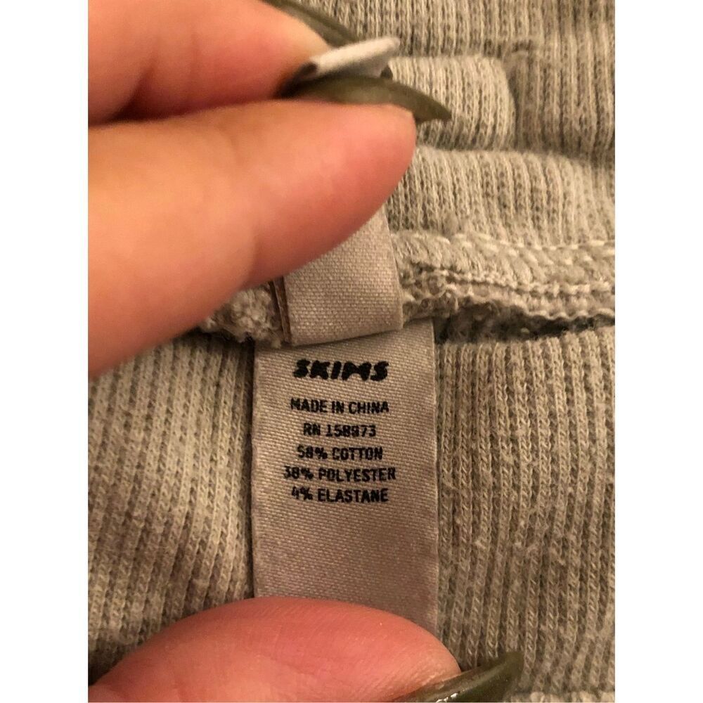 SKIMS Waffle Knit Hoodie Jacket and Jogger Set sz M in Mineral - Picture 14 of 14
